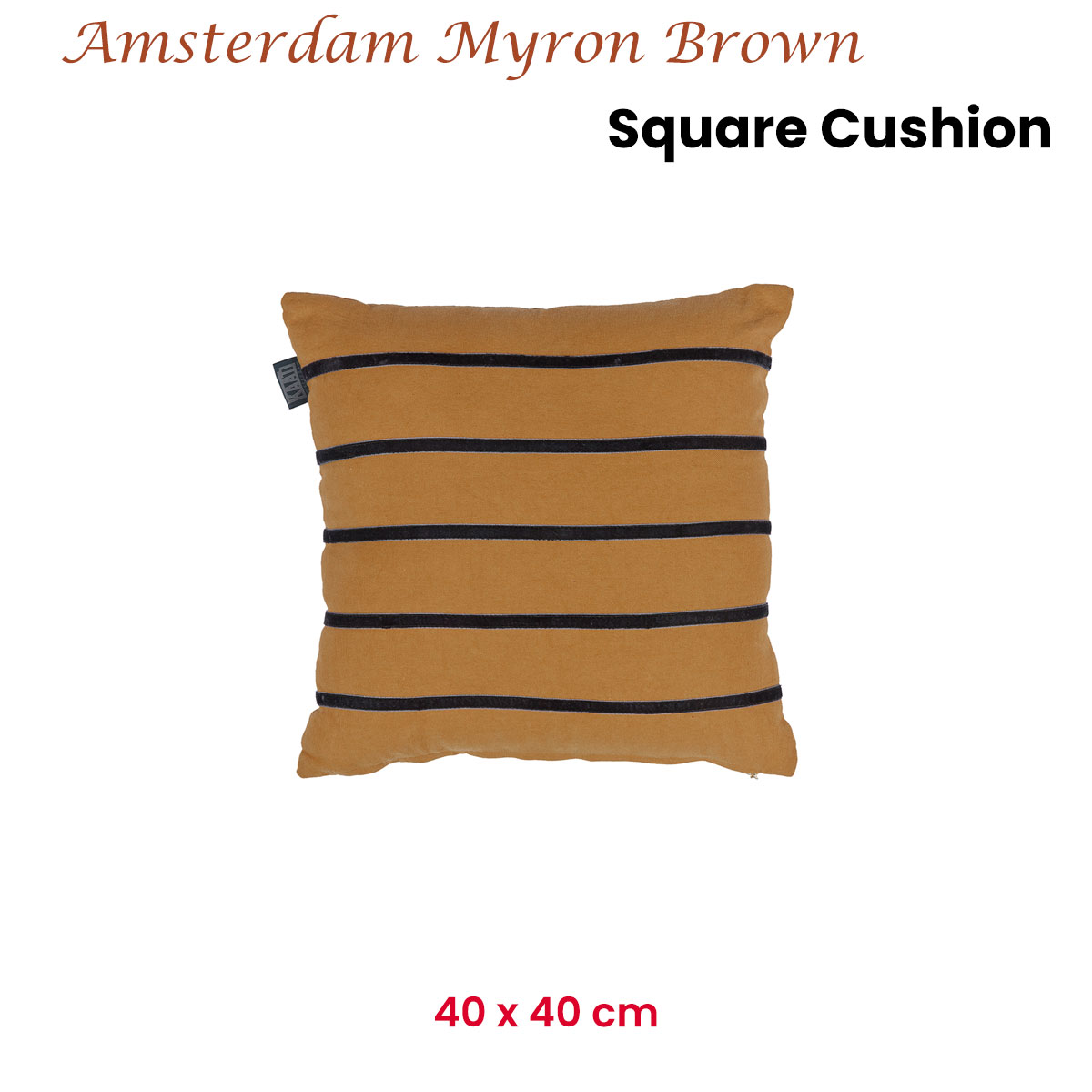 V442-HIN-CUSHION-AMSTERDAMMYRON-BROWN-SQ-202505231007-01 KAAT Amsterdam Myron Brown Stripe Square Filled Cushion 40cm x 40cm - Image 2