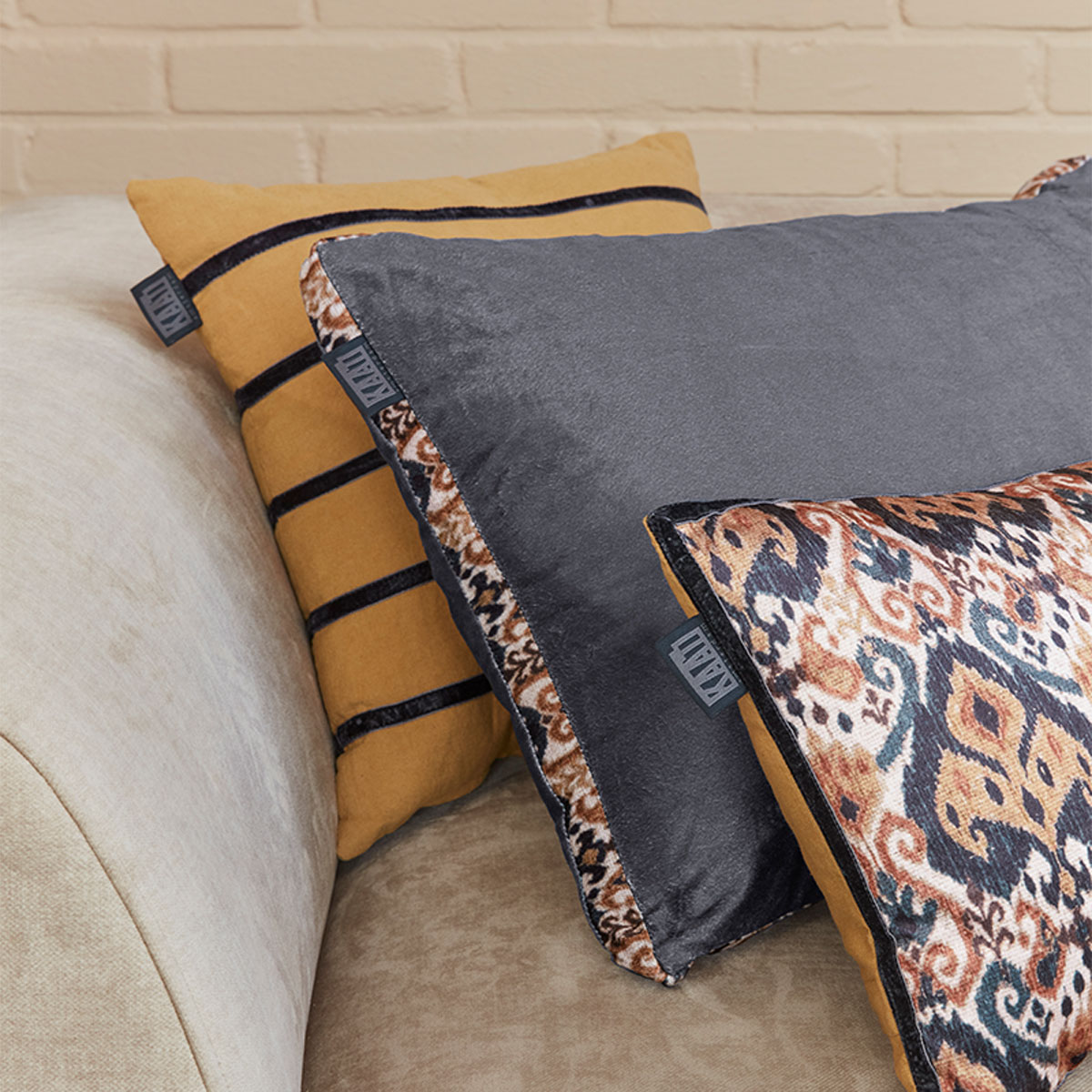 V442-HIN-CUSHION-AMSTERDAMMYRON-BROWN-SQ-202505231007-03 KAAT Amsterdam Myron Brown Stripe Square Filled Cushion 40cm x 40cm - Image 4