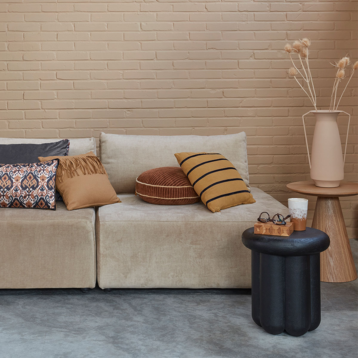 V442-HIN-CUSHION-AMSTERDAMMYRON-BROWN-SQ-202505231007-04 KAAT Amsterdam Myron Brown Stripe Square Filled Cushion 40cm x 40cm - Image 5