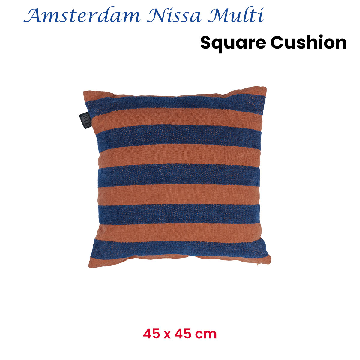 V442-HIN-CUSHION-AMSTERDAMNISSA-MULTI-SQ-202505231005-01 KAAT Amsterdam Nissa Multi Stripe Square Filled Cushion 45cm x 45cm - Image 2
