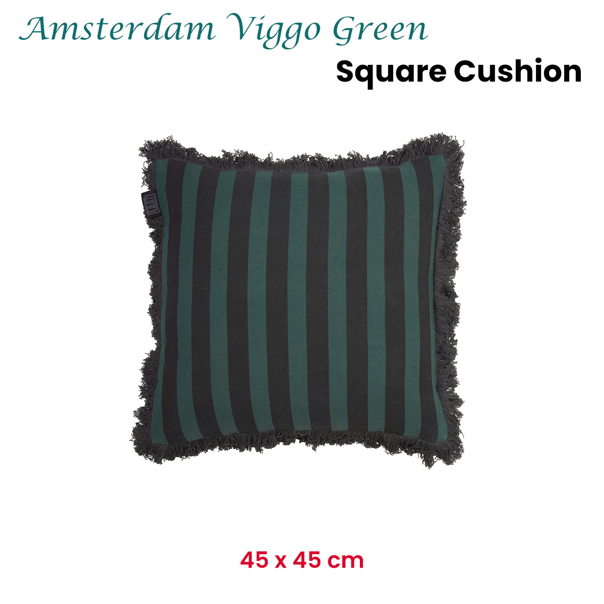 V442-HIN-CUSHION-AMSTERDAMVIGGO-GREEN-SQ-202505231005-01 KAAT Amsterdam Viggo Green Stripe Square Filled Cushion 45cm x 45cm - Image 2