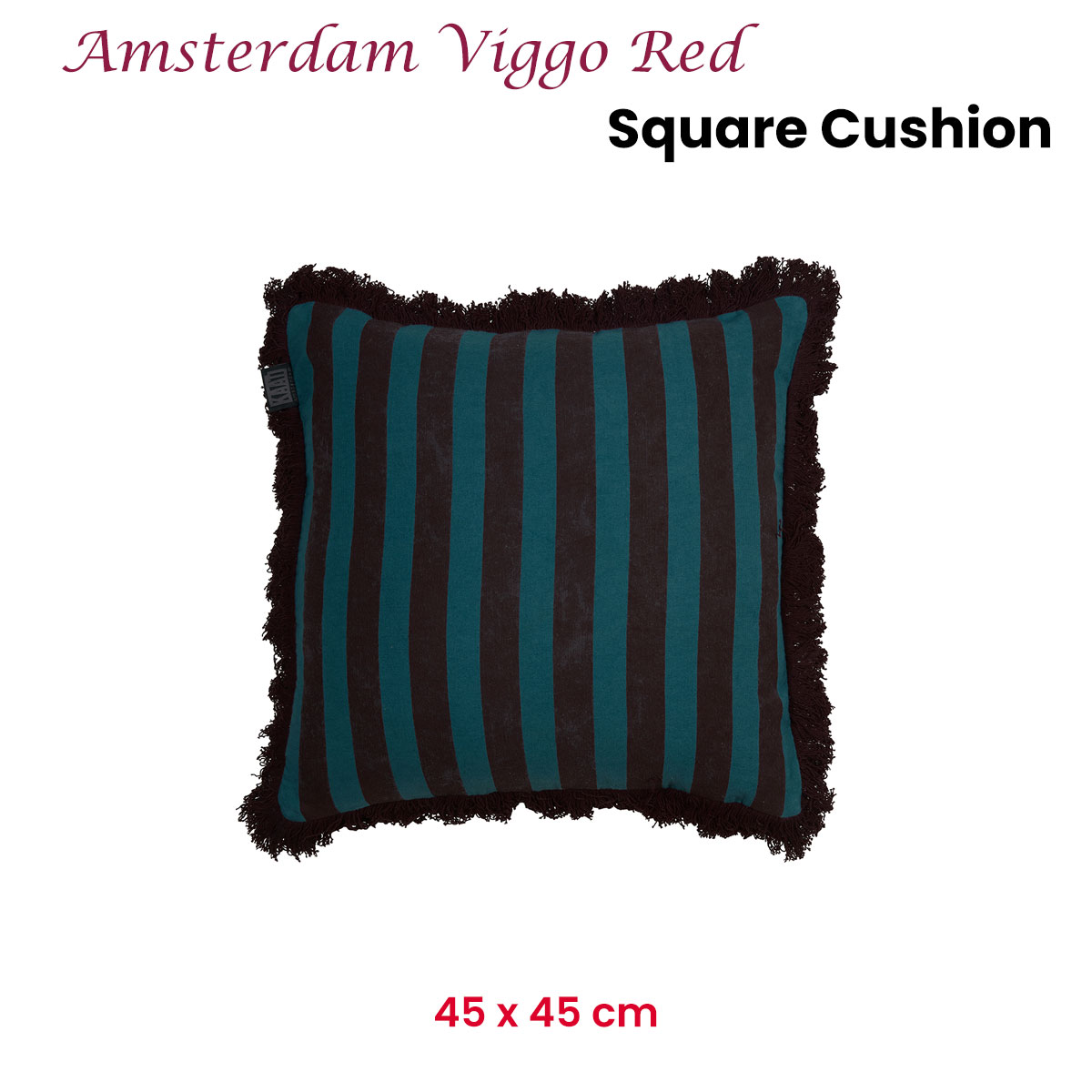 V442-HIN-CUSHION-AMSTERDAMVIGGO-RED-SQ-202505231006-01 KAAT Amsterdam Viggo Red Stripe Square Filled Cushion 45cm x 45cm - Image 2