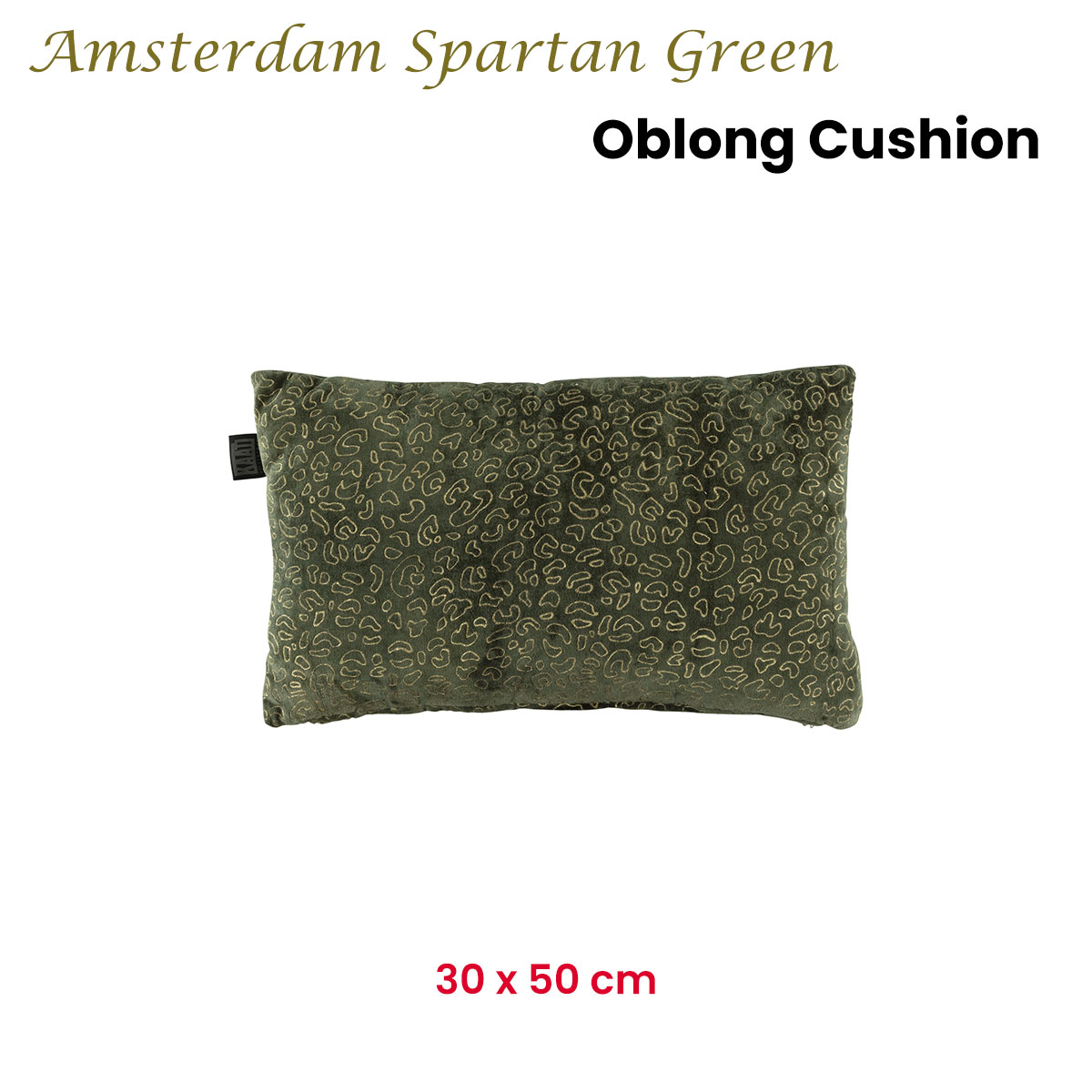 V442-HIN-CUSHION-SPARTAN-GREEN-RE-202505230953-01 KAAT Amsterdam Spartan Green Animal Print Oblong Filled Cushion 30cm x 50cm - Image 2