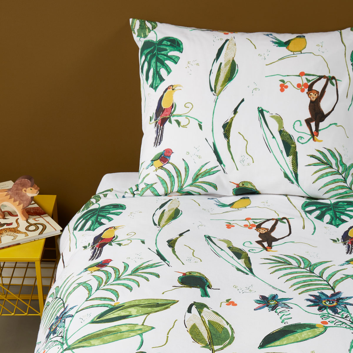 V442-HIN-QUILTCS-CRAZYJUNGLE-MULTI-SB-83218-02 Bedding House Crazy Jungle Multi Cotton Quilt Cover Set Single - Image 3