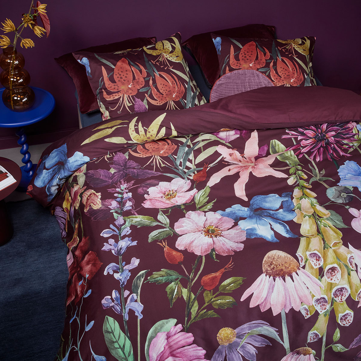 V442-HIN-QUILTCS-LILY-MULTI-KI-202503030936-04 Bedding House Lily Multi Cotton Floral Quilt Cover Set King - Image 5