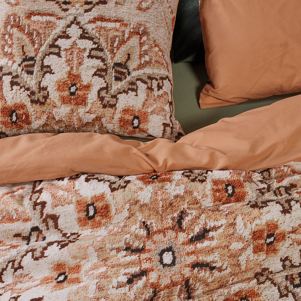 V442-HIN-QUILTCS-PERSIANRUG-NATURAL-QS-82728-02 Bedding House Persian Rug Natural Cotton Quilt Cover Set Queen - Image 3