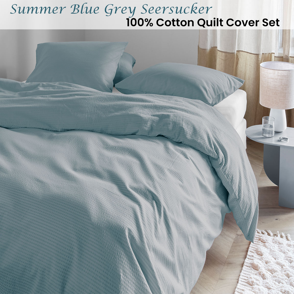 V442-HIN-QUILTCS-SUMMERSEERSUCKER-BLUE-KI-202503121045-01 Bedding House Summer Blue Grey Seersucker Cotton Quilt Cover Set King - Image 2