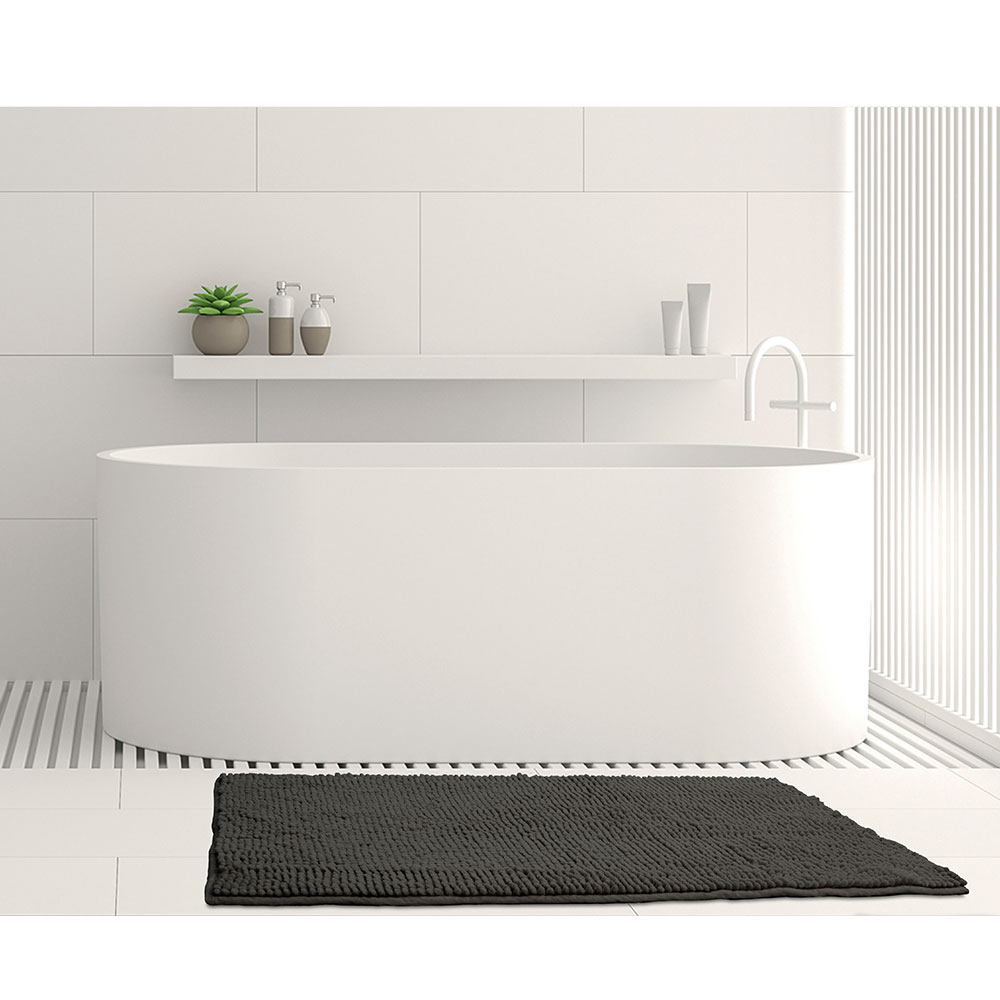 V442-INT-BATHM-TOGGLEMEDIUM-CHARCOAL-RE-141515-00 Toggle Microfiber Bath Mat Medium Charcoal - Image 1