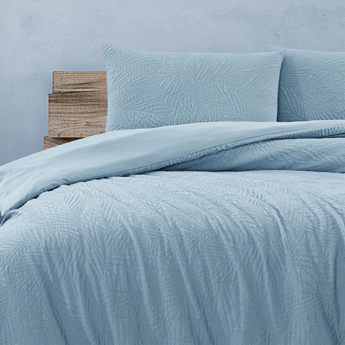 V442-INT-QUILTCS-SOUTHCOAST-BLUE-QS-144519-02 Ardor South Coast Pale Blue Embossed Quilt Cover Set Queen - Image 3