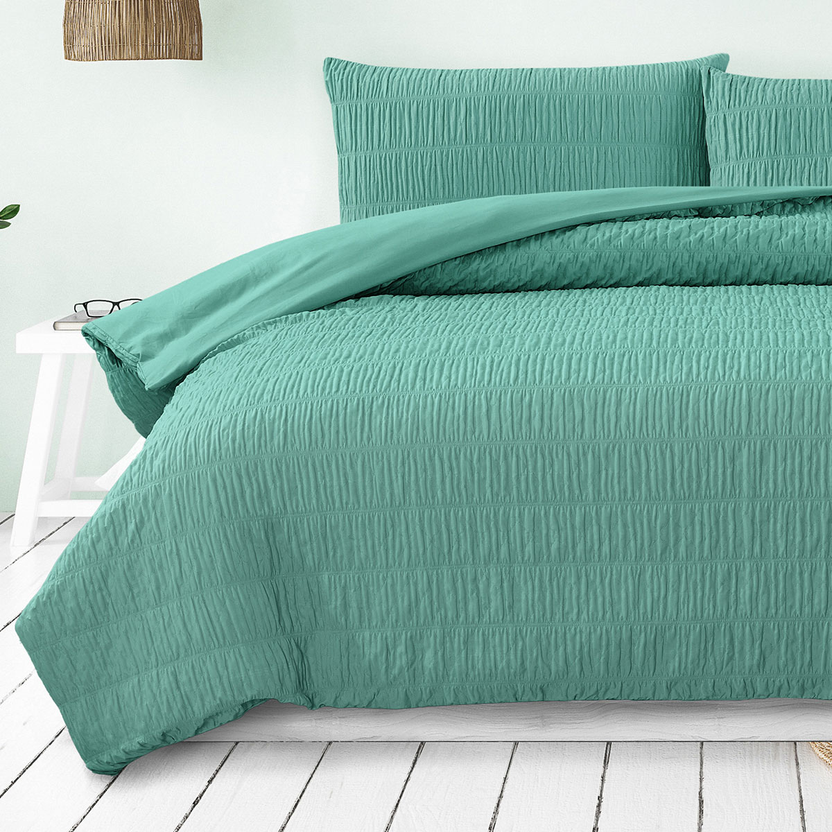 V442-INT-QUILTCS-TUSCANRUCHED-TEAL-QS-202506190426-02 Ardor Tuscan Teal Ruched Quilt Cover Set Queen - Image 3
