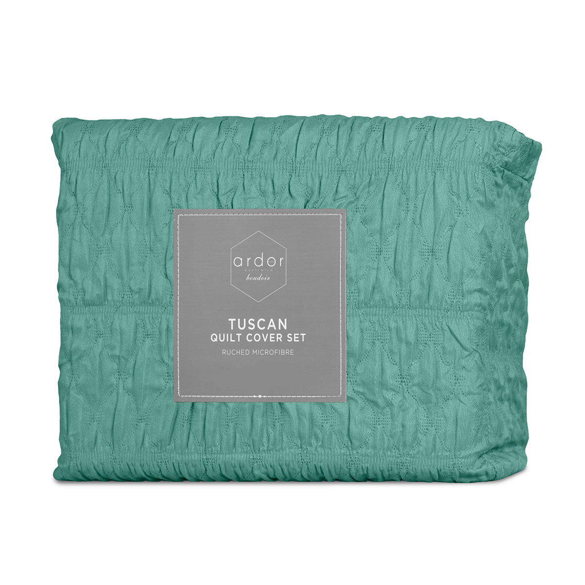 V442-INT-QUILTCS-TUSCANRUCHED-TEAL-QS-202506190426-04 Ardor Tuscan Teal Ruched Quilt Cover Set Queen - Image 5