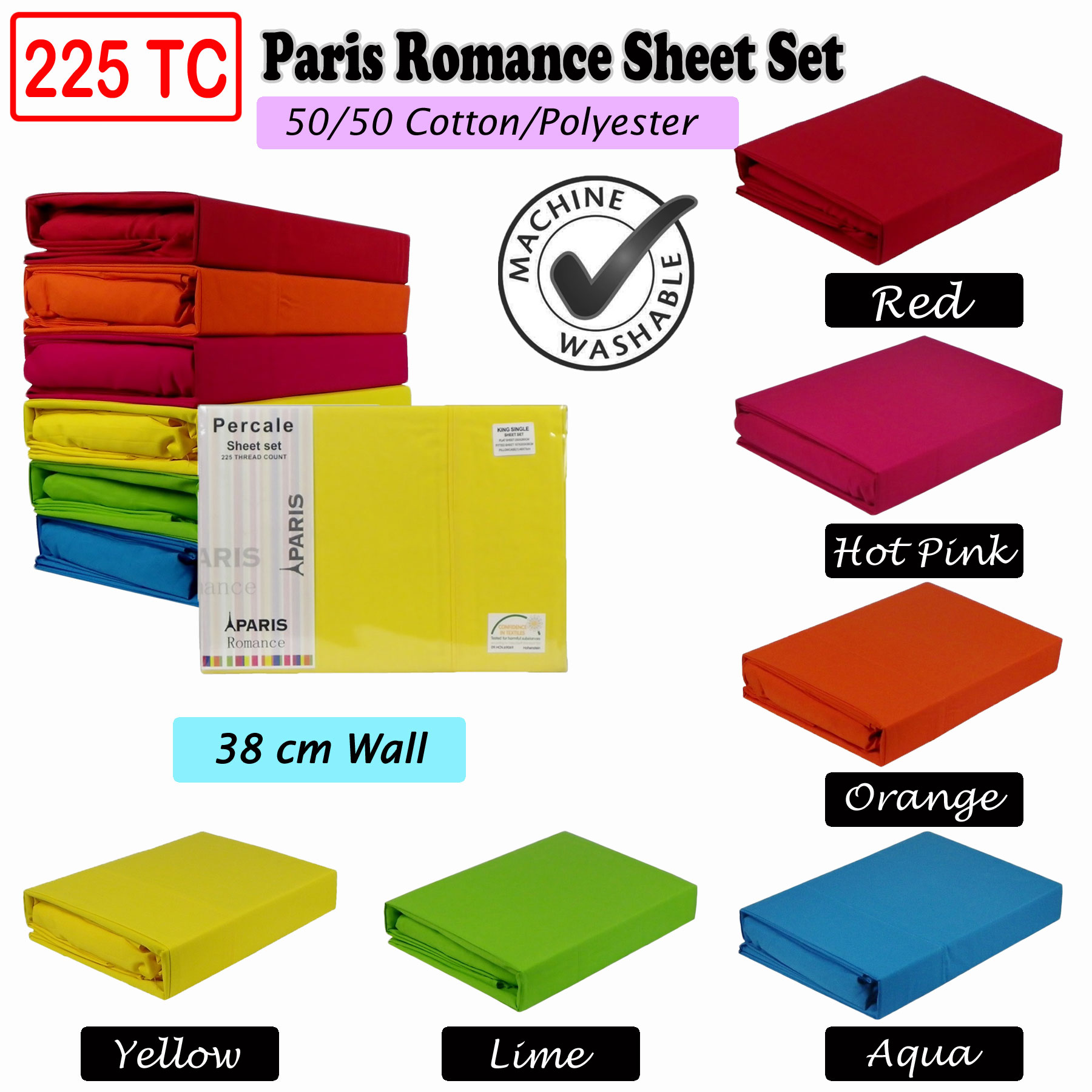 V442-KIT-SHEETS-PARISROMANCE-HOTPINK-KI-202504030830-01 225TC Paris Romance Sheet Set Hot Pink King - Image 2
