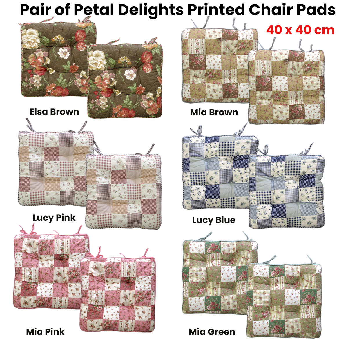 V442-LYL-CHAIRCU-SETOF2MIA-PINK-SQ-189761-02 Lylac Homewares Petal Delights Set of 2 Cotton Chair Pads Mia Pink - Image 3