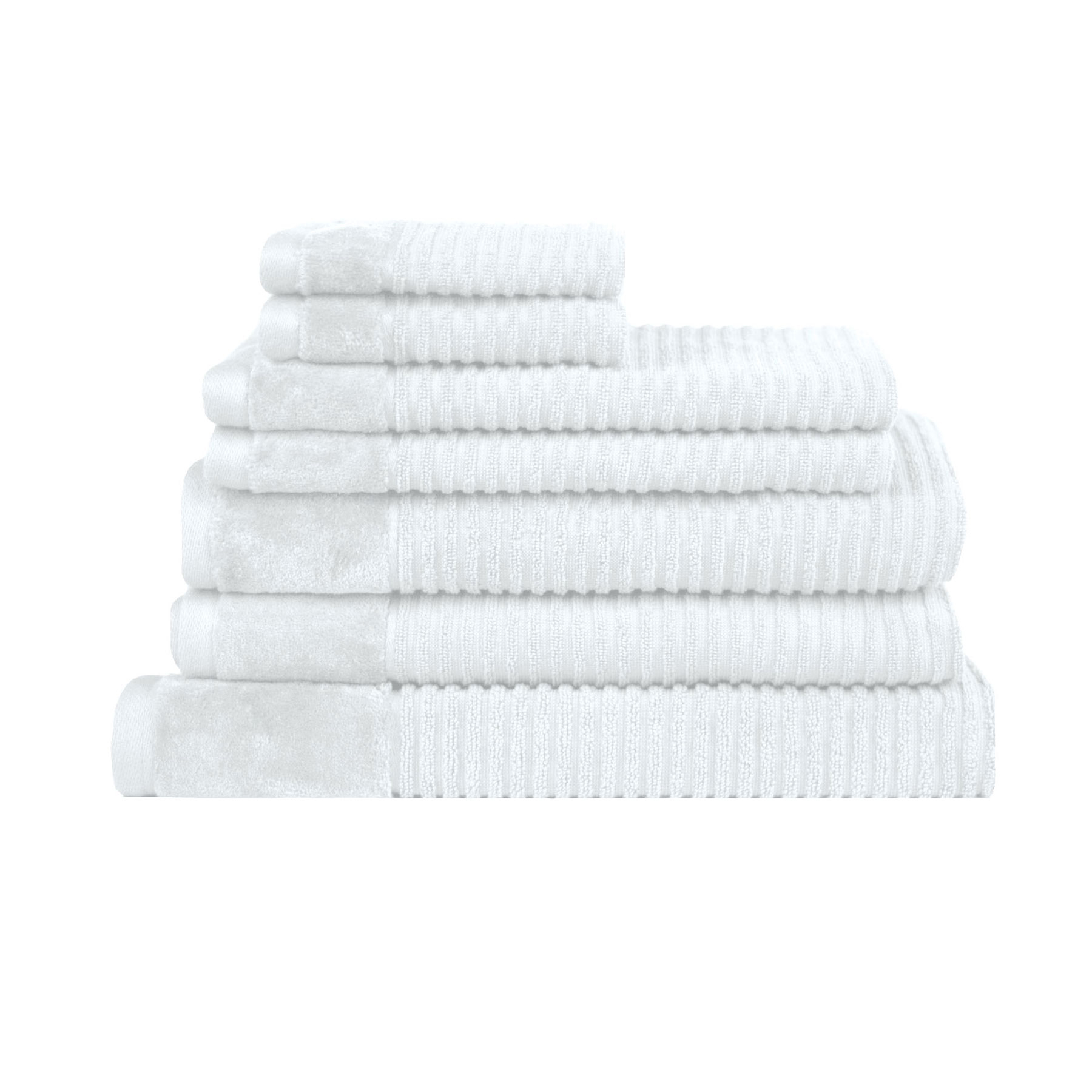 V442-RAN-TOWEL-ROYALEX7PCE-WHITE-RE-77463-00 Royal Excellency 7 Piece Cotton Bath Towel Set - White - Image 1