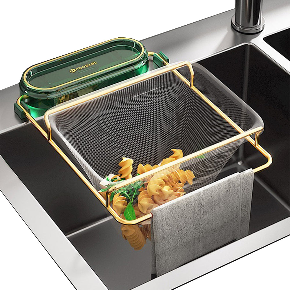 V462-HG-167-01-115089-00 Kitchen Sink Strainer Drain with 200pcs Sink Filter Mesh Bags Filter Food Waste(Green+200pcs net bags) - Image 1