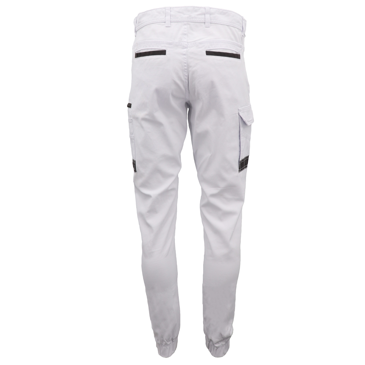 V474-578171-202505281225-01 Men's Cargo Cotton Drill Work Pants UPF 50+ 13 Pockets Tradies Workwear Trousers, White, 34 - Image 2
