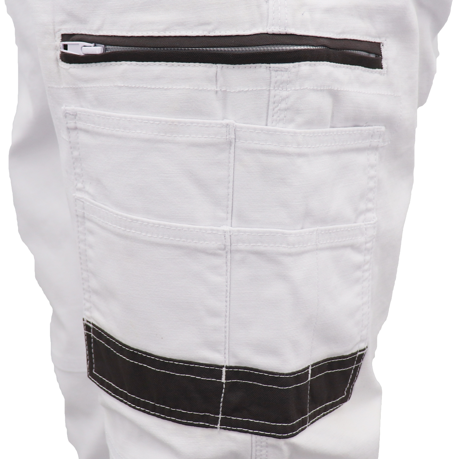 V474-578171-202505281225-10 Men's Cargo Cotton Drill Work Pants UPF 50+ 13 Pockets Tradies Workwear Trousers, White, 34 - Image 11