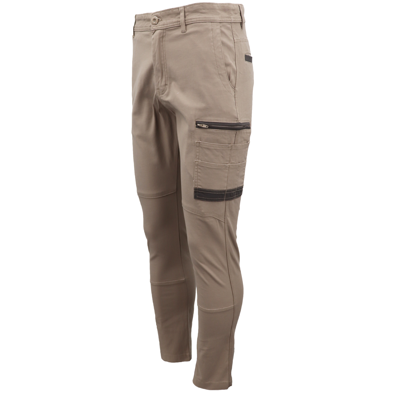 V474-578403-202502241741-04 Men's Cotton Drill Cargo Work Pants UPF 50+ 13 Pockets Tradies Workwear Trousers, Black, 38 - Image 5