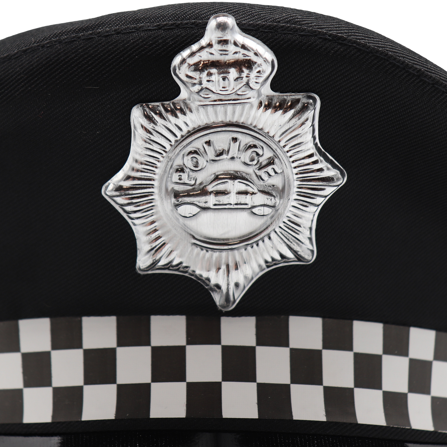 V474-654755-161136-01 Police Officer Hat Cop Costume Party Cosplay Black Cap Badge Halloween Book Week - Image 2