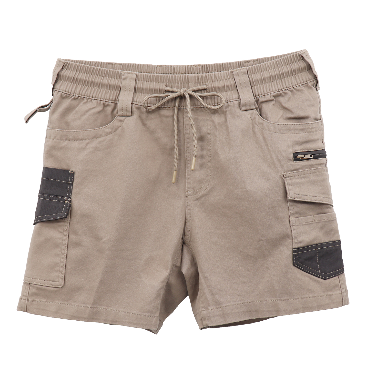 V474-739035-202505281141-02 Mens Cargo Cotton Work Shorts 10 Pockets Tradies Utility Pants Workwear Trousers, Khaki, 40 - Image 3