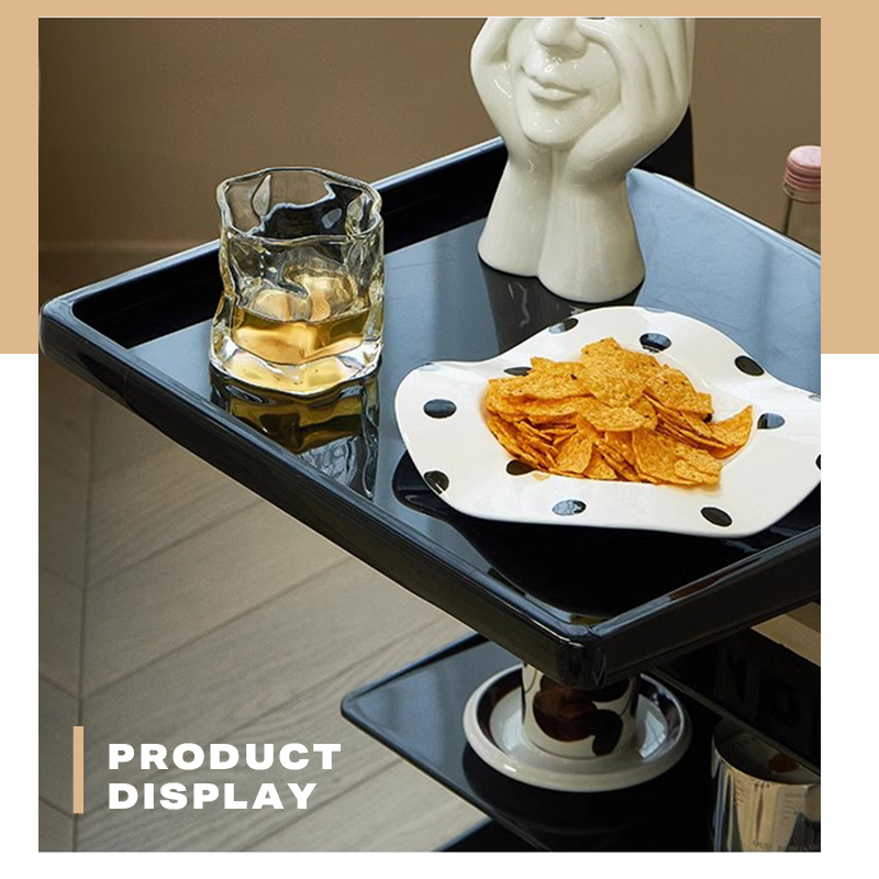 V488-FCTVT-BK-90866-03 Movable Coffee Table Sofa Side End Table Bedside Modern Furniture - Image 4