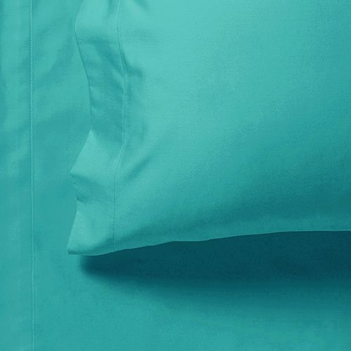 V493-AKS-07-88532-02 1000TC Ultra Soft King Size Bed Teal Flat & Fitted Sheet Set - Image 3