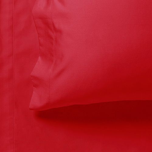 V493-AKSS-04-88473-02 1000TC Ultra Soft King Single Size Bed Red Flat & Fitted Sheet Set - Image 3