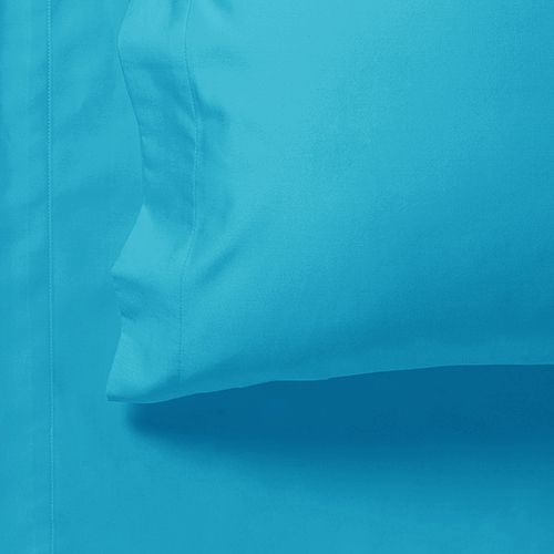 V493-AKSS-10-88517-02 1000TC Ultra Soft King Single Size Bed Light Blue Flat & Fitted Sheet Set - Image 3