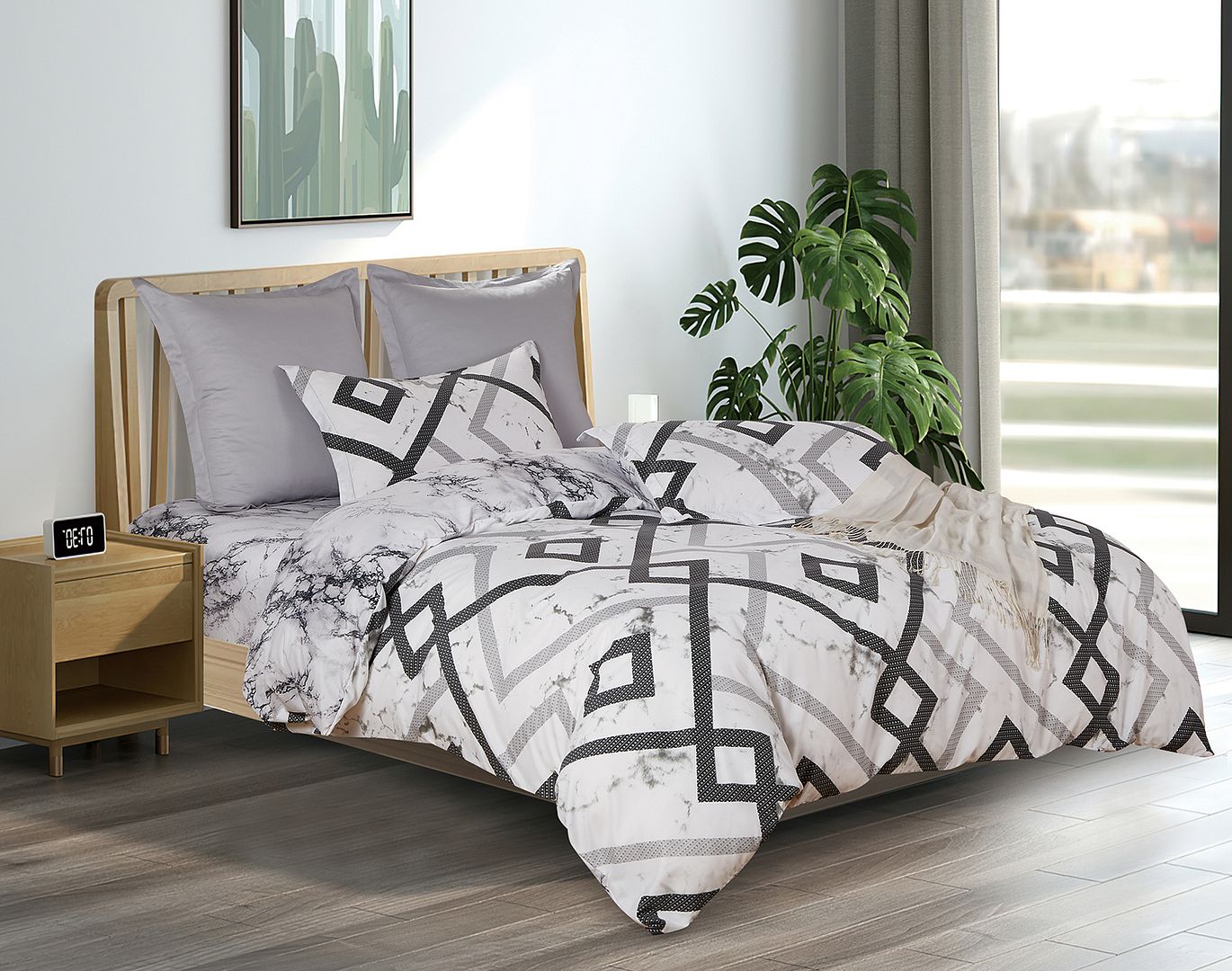 V493-MSK-458-87527-01 Ashwin Super King Size Quilt/Duvet Cover Set - Image 2