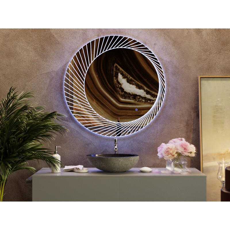 V503-SPC-800-BEL-LED-95616-01 Bucciano Round LED Bathroom Wall Mirror - Image 2