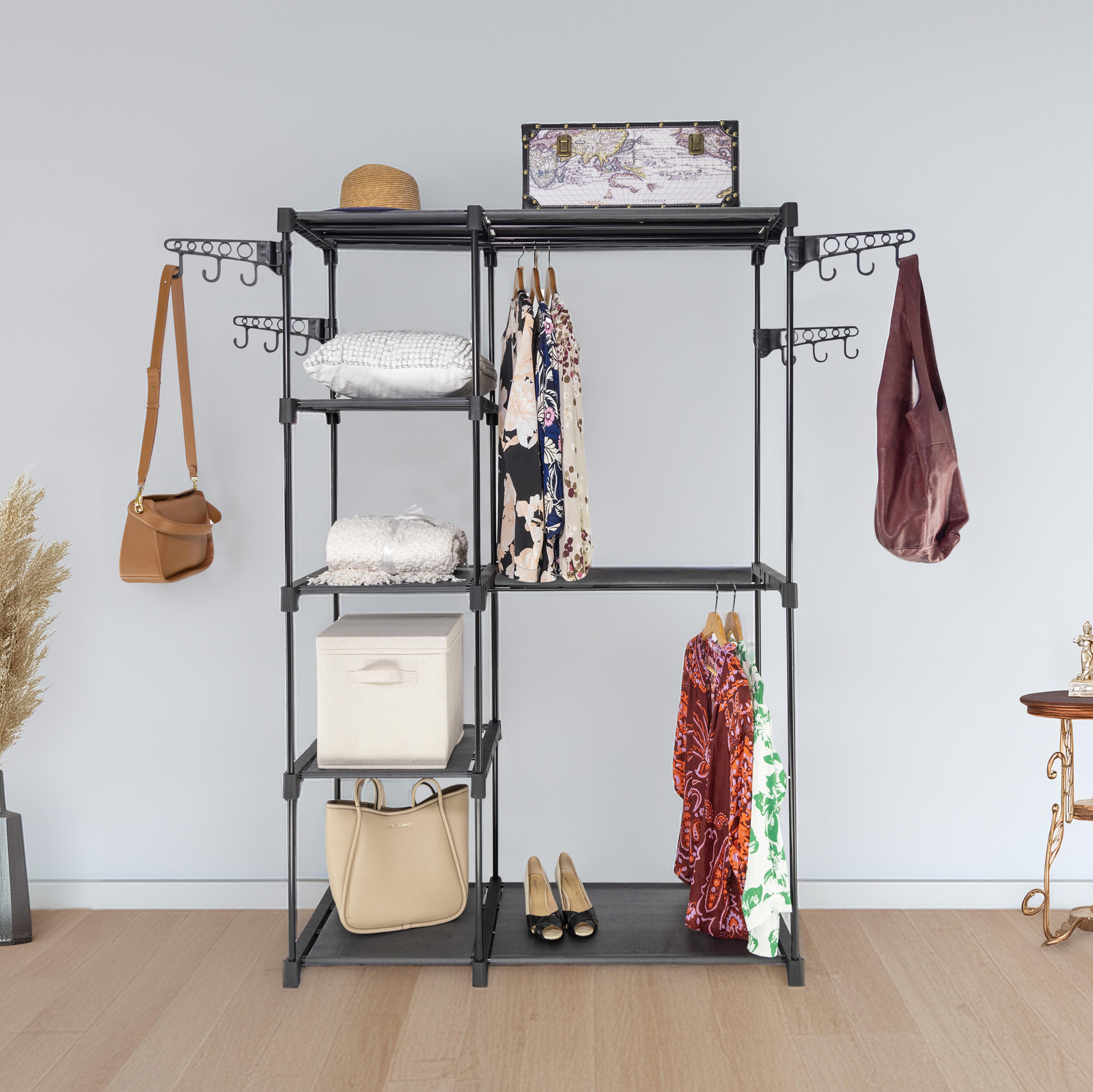 V510-MFR101-195515-01 Sorti Freestanding Portable Closet Metal Wardrobe Garment Rack Hanger - Image 2