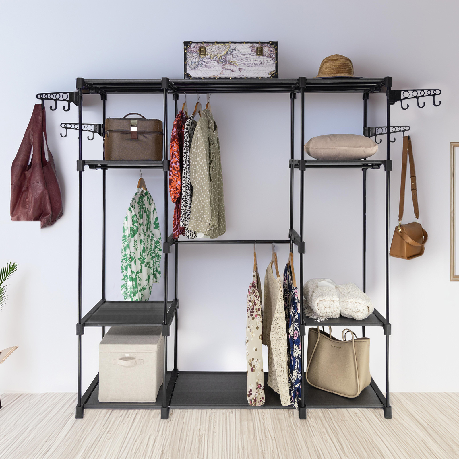 V510-MFR103-195513-01 Sorti Freestanding Portable Closet Metal Wardrobe Garment Rack Hanger - Image 2