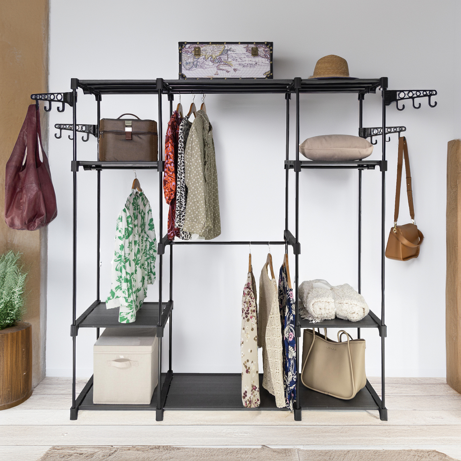 V510-MFR103-195513-02 Sorti Freestanding Portable Closet Metal Wardrobe Garment Rack Hanger - Image 3