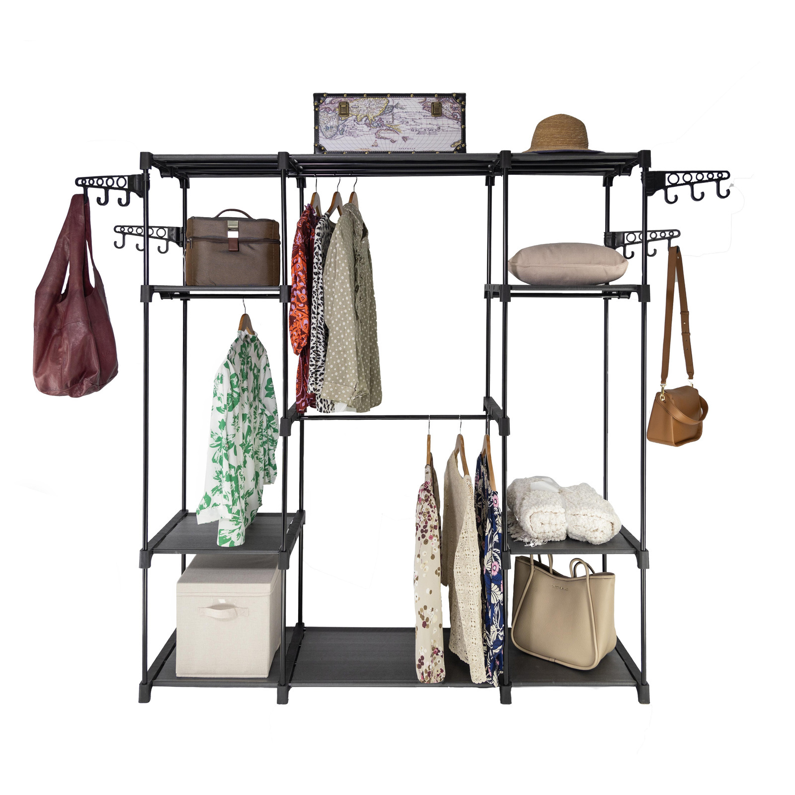 V510-MFR104-195512-03 Sorti Freestanding Portable Closet Metal Wardrobe Garment Rack Hanger - Image 4