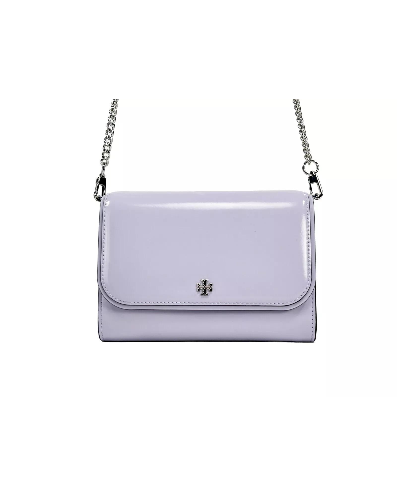 V539-43178-202506111553-00 Tory Burch Women's Patent Emerson Patent Chain Wallet Crossbody Bag - One Size - Image 1