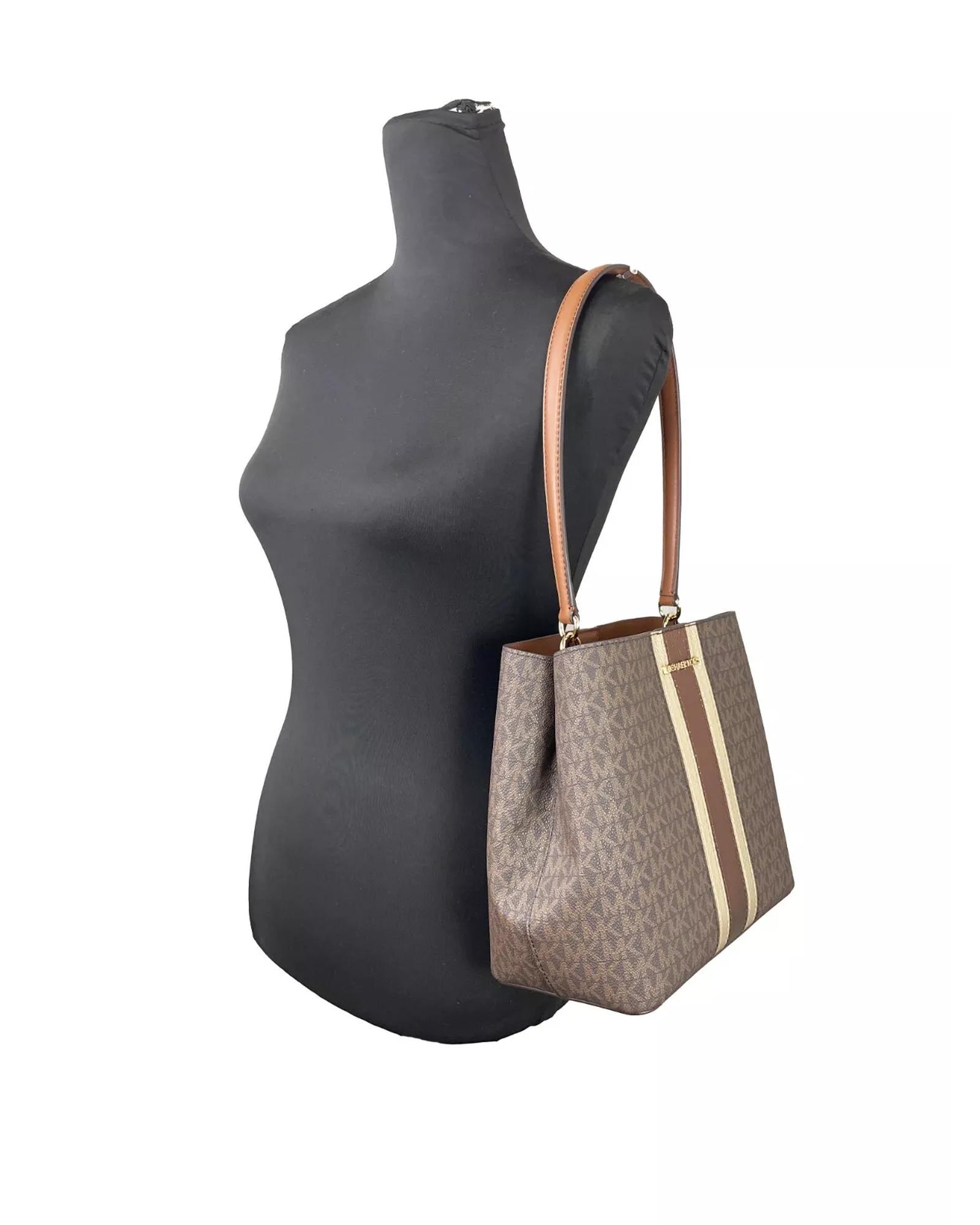 V539-80638-202506191645-00 Michael Kors Women's Medium Pratt Bucket Shoulder Bag Purse Brown - One Size - Image 1