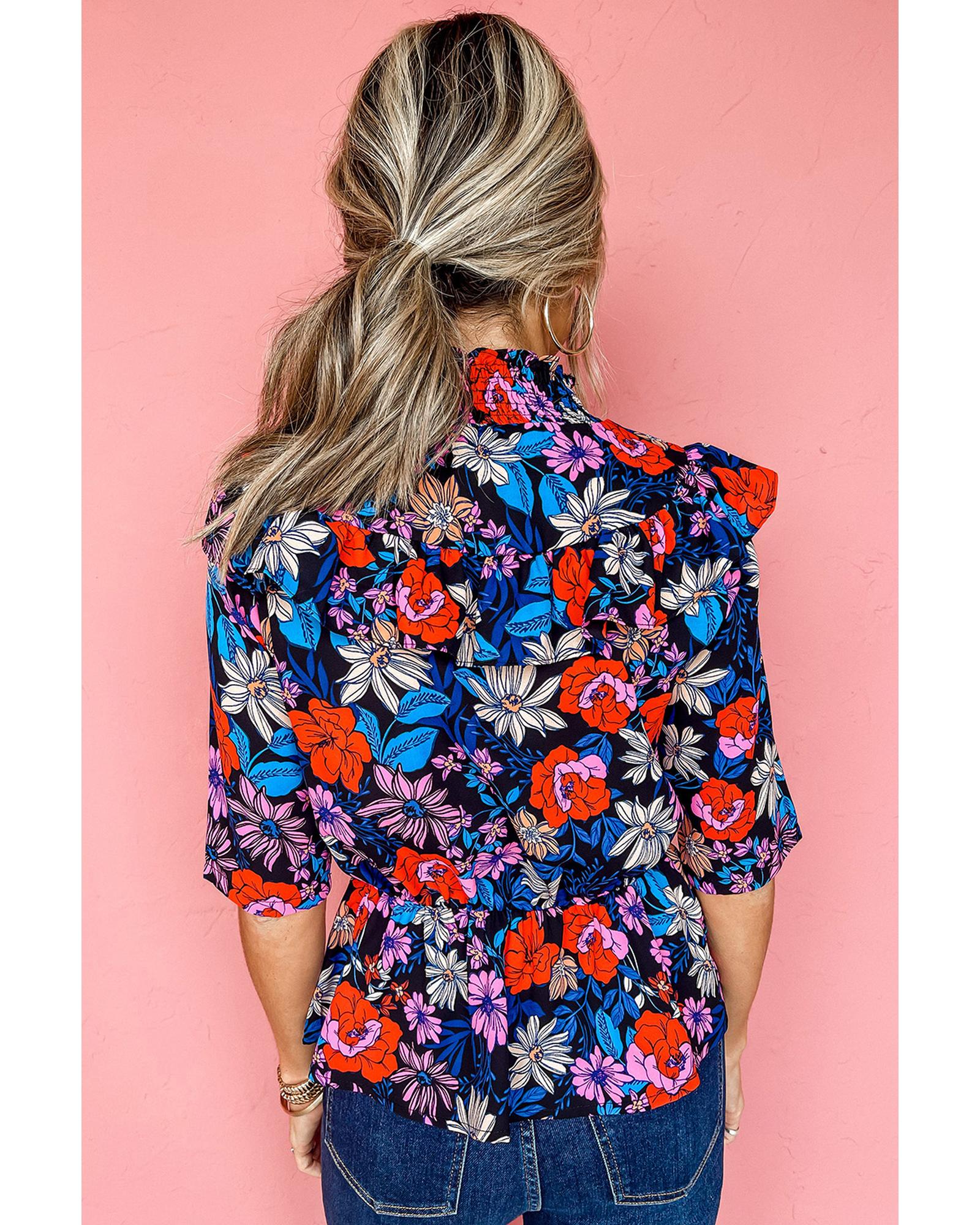 V539-AZEXDC25119929-5-S-162076-01 Azura Exchange Ruffle Peplum Top - S - Image 2