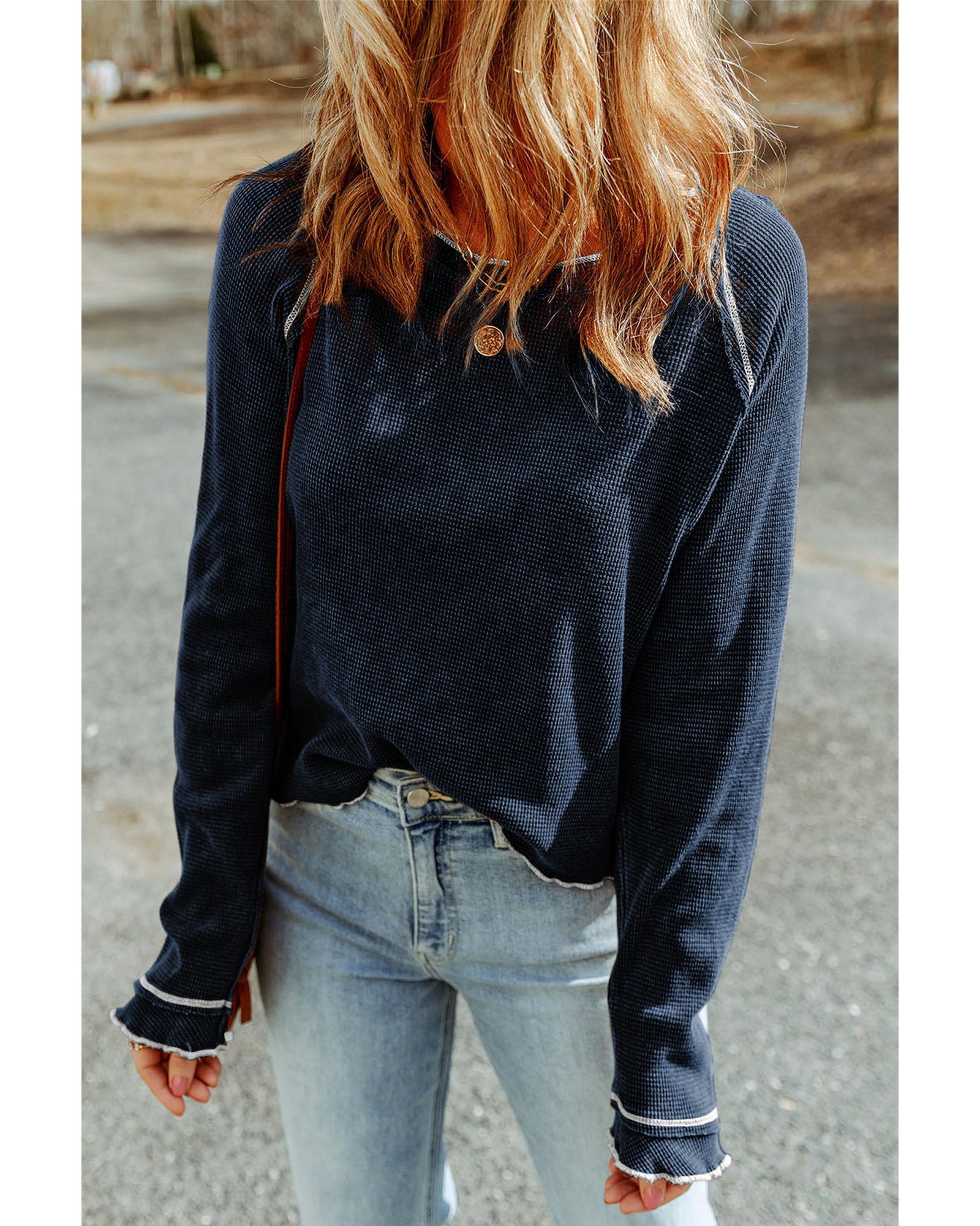 V539-AZEXDC25122025-5-2XL-202508291210-01 Azura Exchange Textured Long Sleeve Top - 2XL - Image 2