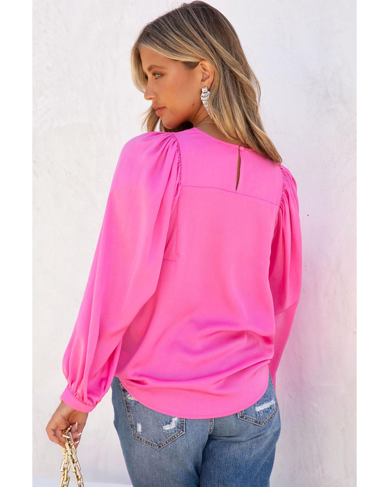 V539-AZEXDC25122185-10-L-202508290306-00 Azura Exchange Puff Sleeve Crewneck Blouse - L - Image 1