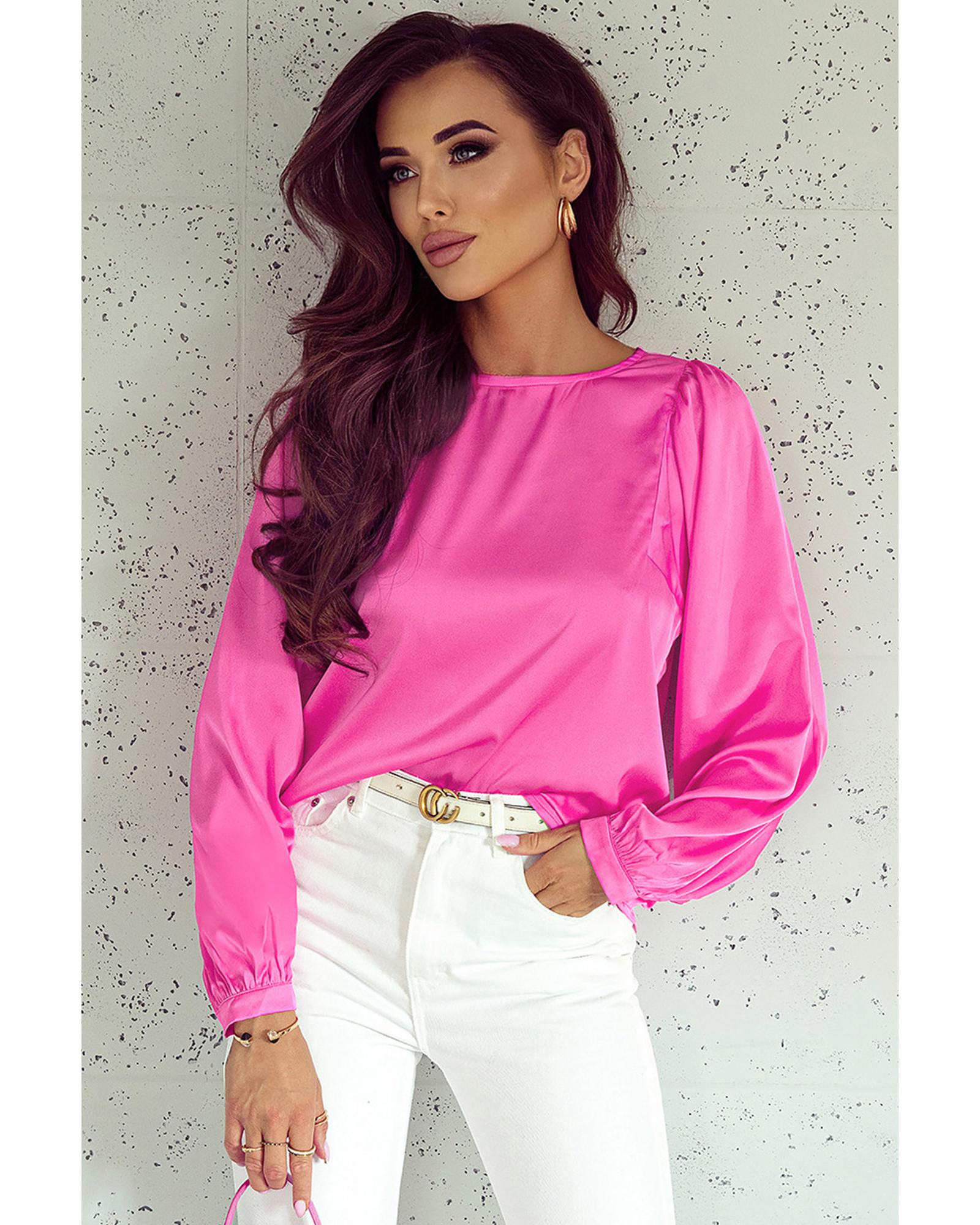 V539-AZEXDC25122185-10-XL-202508290310-00 Azura Exchange Puff Sleeve Crewneck Blouse - XL - Image 1