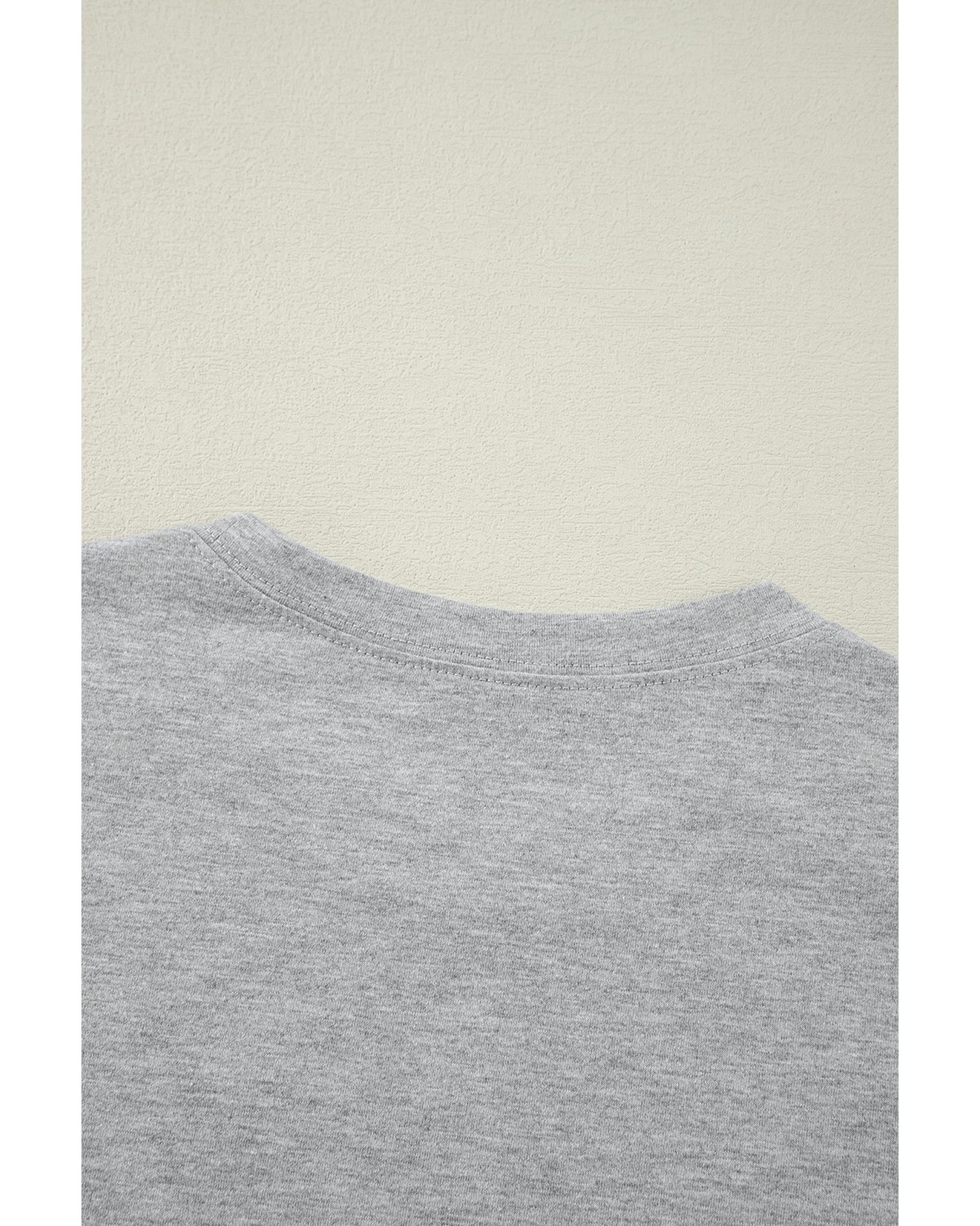 V539-AZEXDC25127653-P11-S-202506120521-00 Gray Crew Neck Pleated Tank Top - S - Image 1