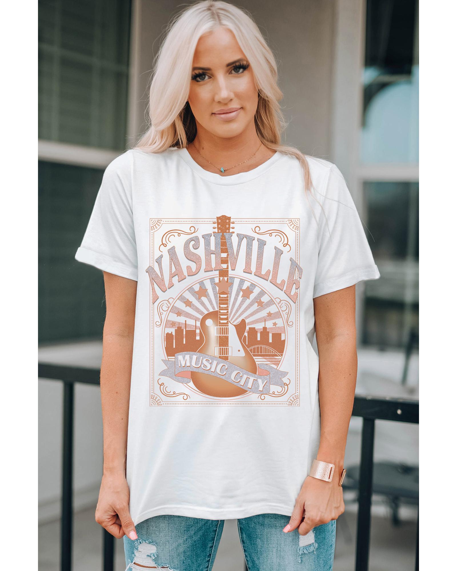 V539-AZEXDC25217139-1-M-202508260650-00 Azura Exchange NASHVILLE Graphic Printed T-Shirt - M - Image 1