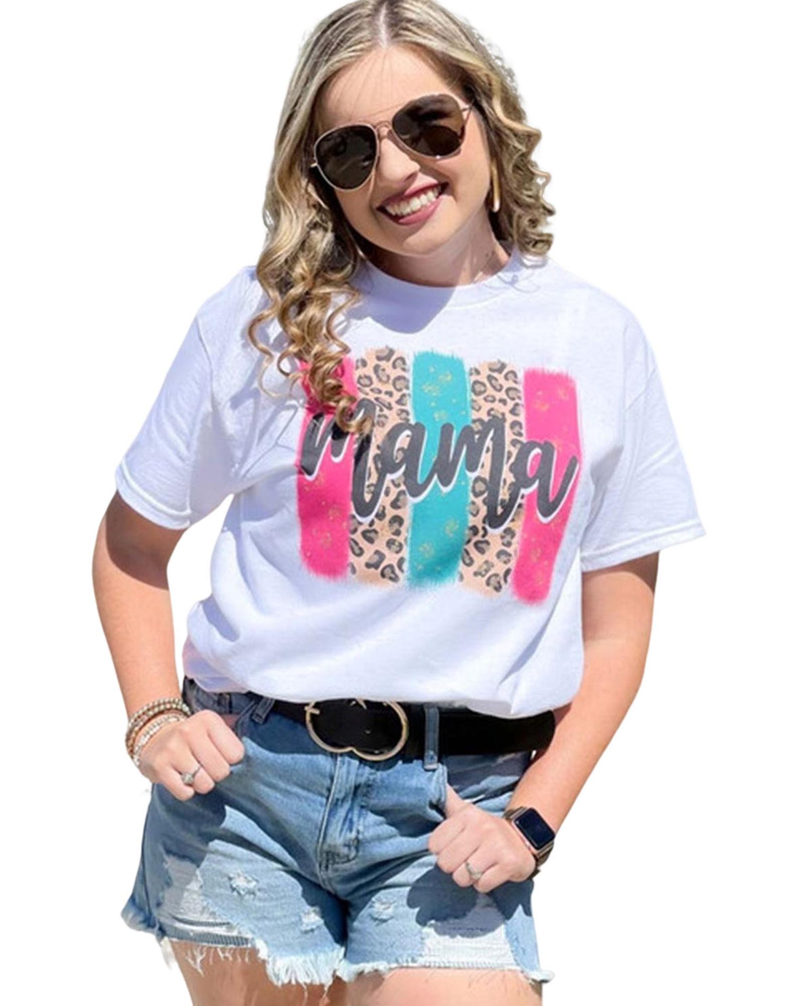 V539-AZEXDC25220217-1-XL-202508290540-00 Azura Exchange Leopard Brush Stroke Graphic Print T-Shirt - XL - Image 1