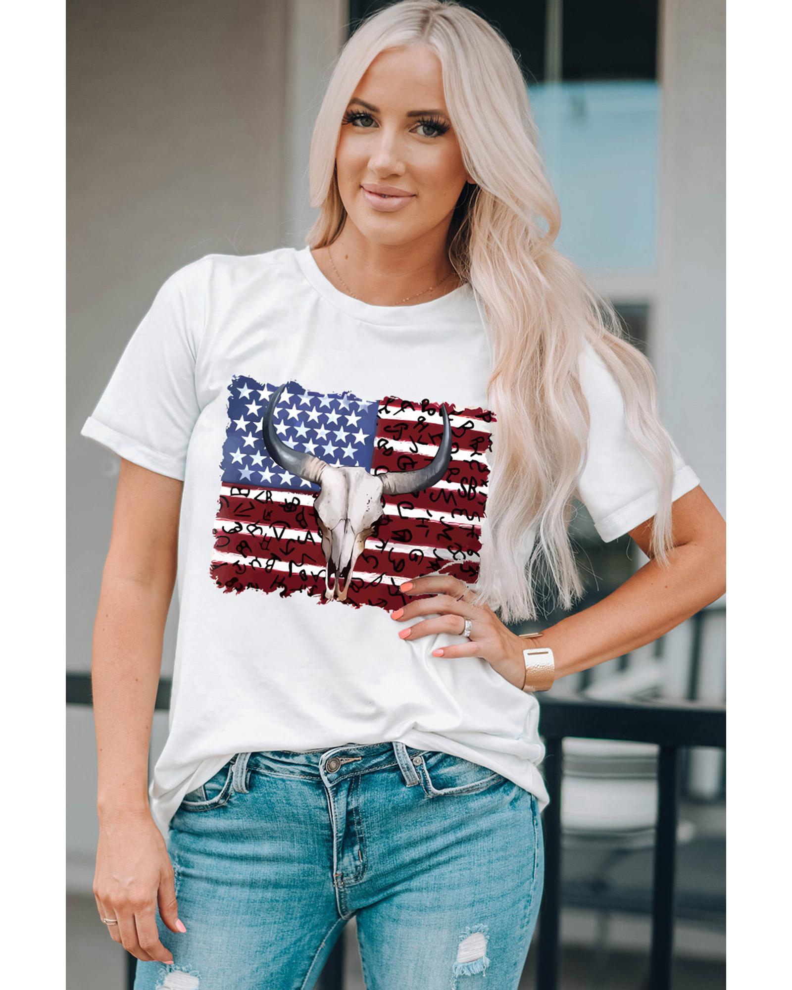 V539-AZEXDC25220834-1-XL-202508290335-00 Azura Exchange American Flag Graphic Tee - XL - Image 1