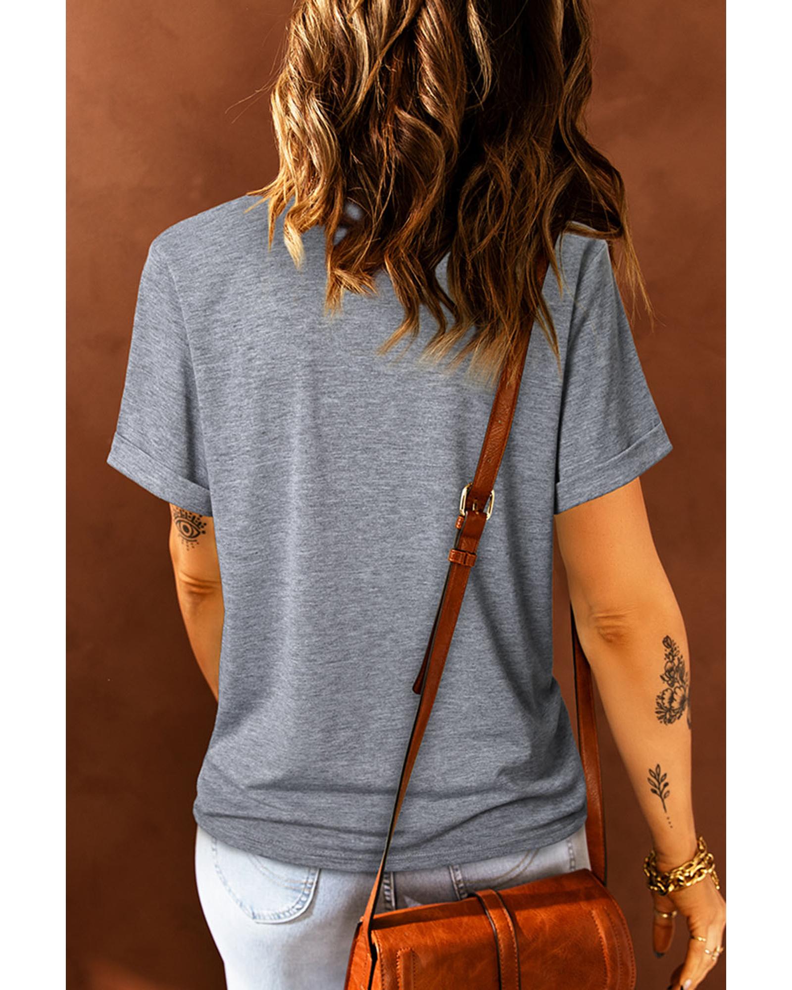 V539-AZEXDC25220934-11-S-202506121027-00 Gray EVERYONE Was Thinking It Graphic Tee - S - Image 1