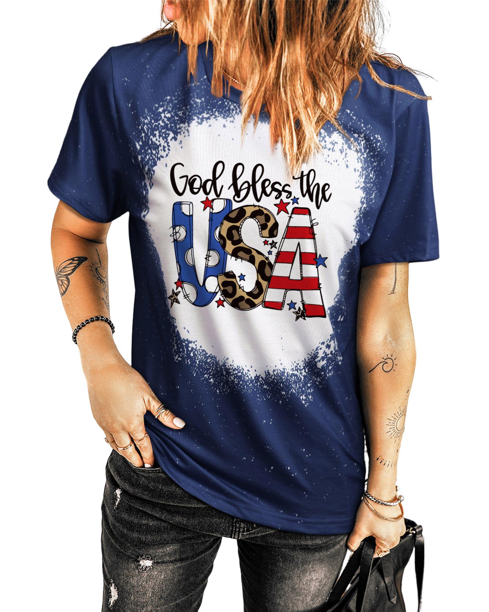 V539-AZEXDC25221188-5-S-202508290900-01 Azura Exchange God Bless the USA Print T-Shirt - S - Image 2