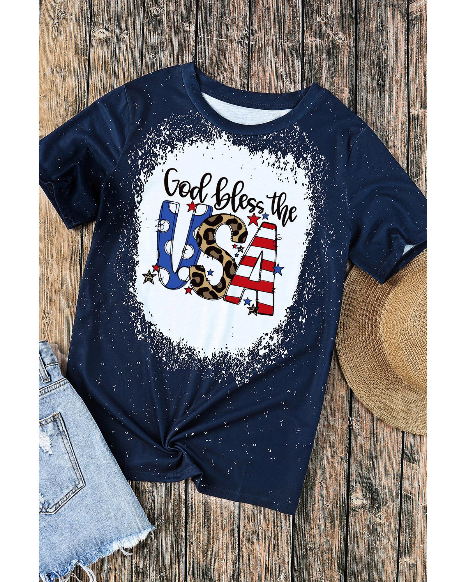 V539-AZEXDC25221188-5-S-202508290900-06 Azura Exchange God Bless the USA Print T-Shirt - S - Image 7