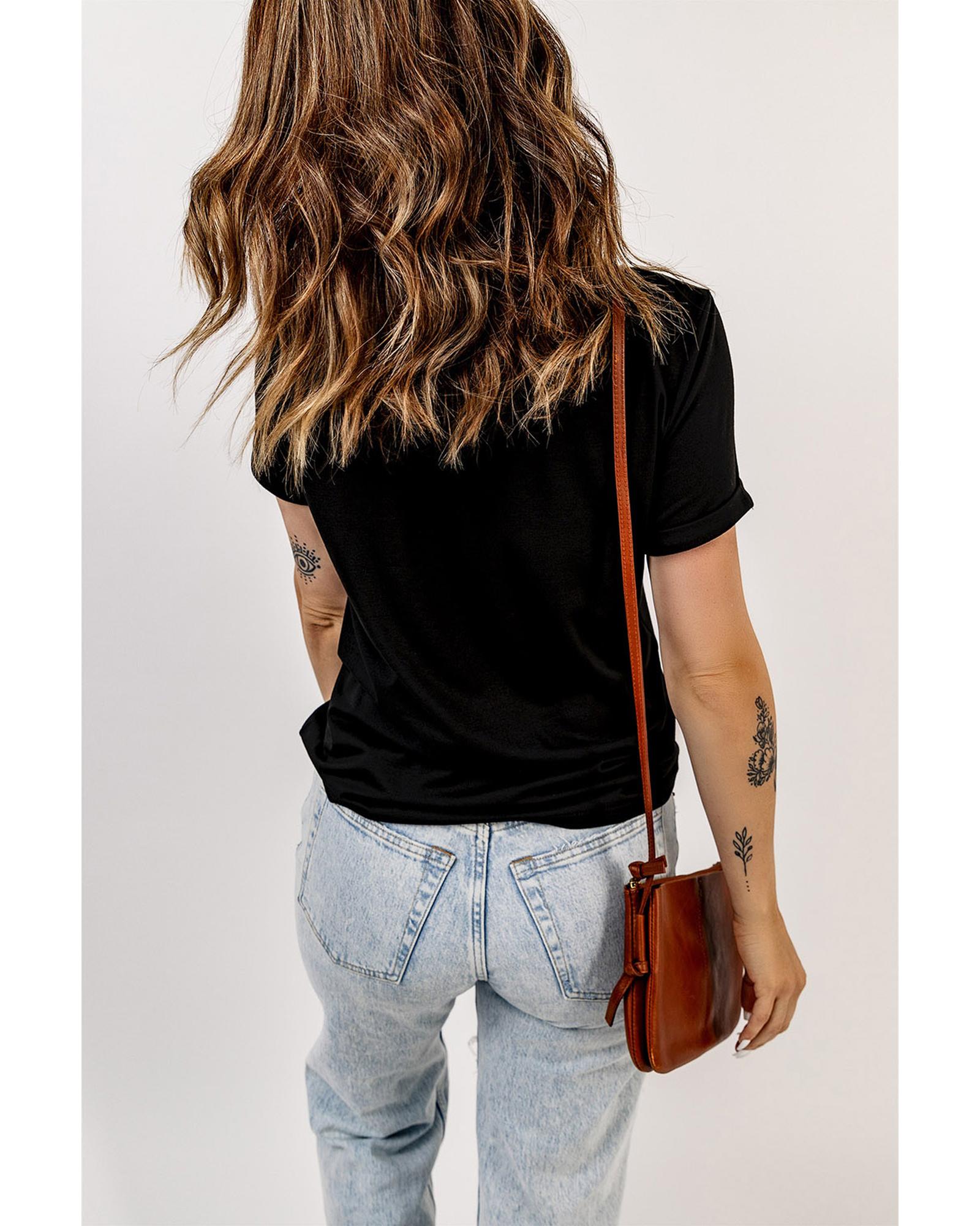 V539-AZEXDC25222175-2-L-202508271055-00 Black Hey There Pumpkin Leopard Graphic Tee - L - Image 1