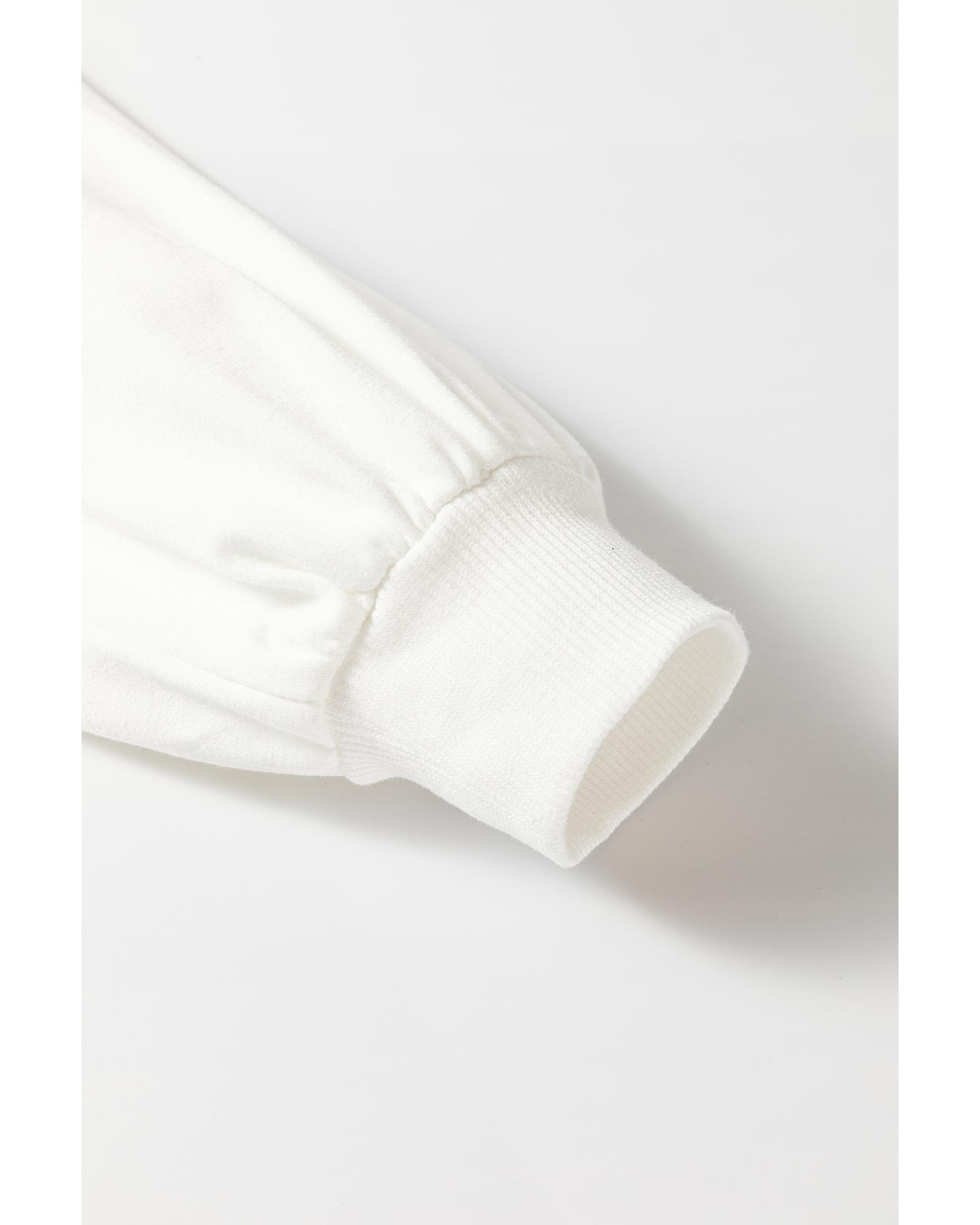 V539-AZEXDC25226703-P1-S-202506121642-00 White Number 76 Printed Retro Sporty Long Sleeve Top - S - Image 1