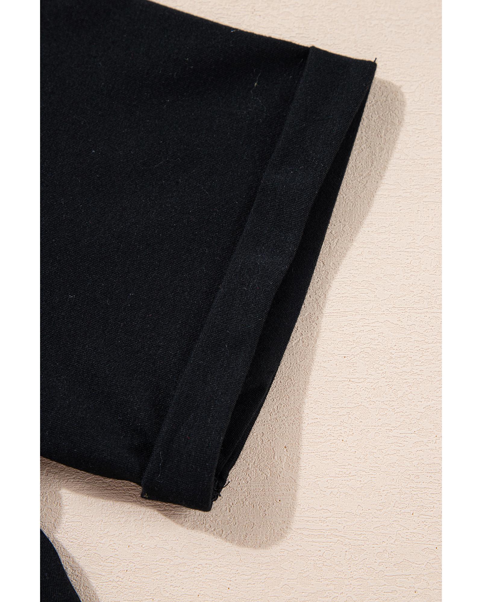 V539-AZEXDC25227370-2-XL-202508300515-00 Black Heat Transfer Printing Christmas Tree Bowknot T-Shirt - XL - Image 1